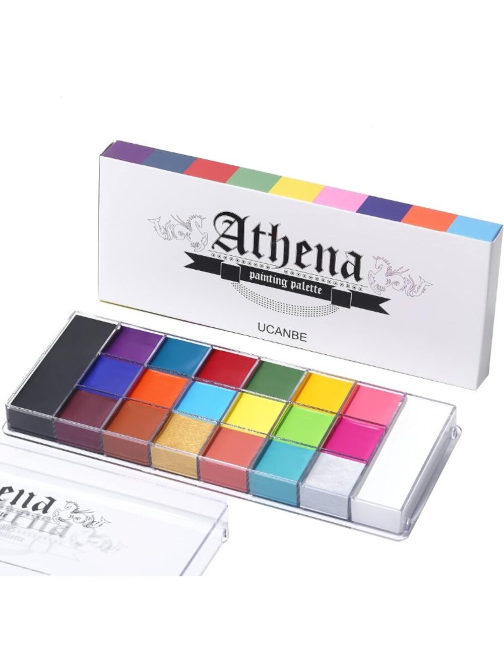 20-Color Professional Face & Body Paint Palette for Halloween, Cosplay